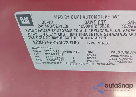 2010 Chevrolet Equinox Lt from USA, damaged, VIN 2CNFLEEY9A6239709